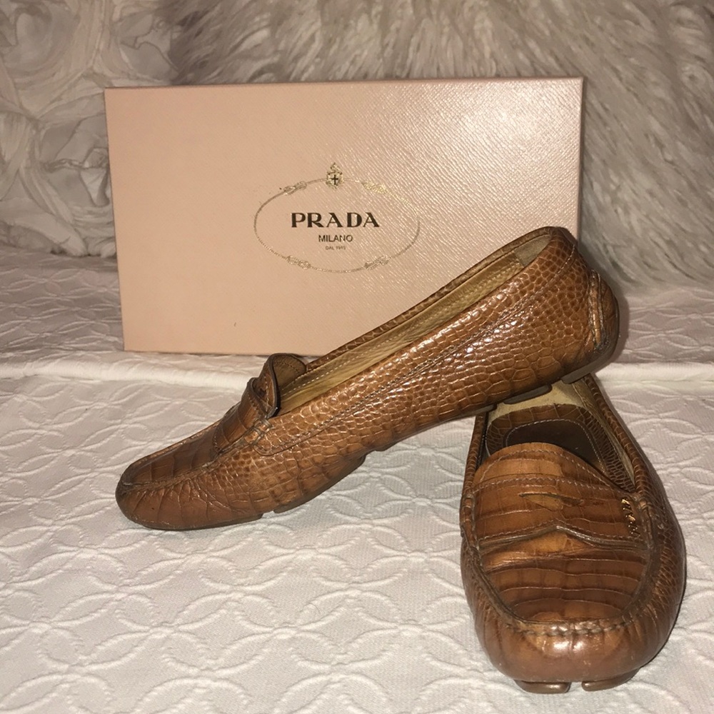Prada leather loafers
